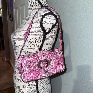 G by Guess Pink Snakeskin Shoulder Bag